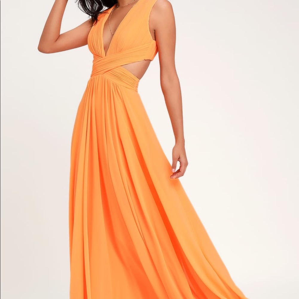 lulus neon orange formal dress